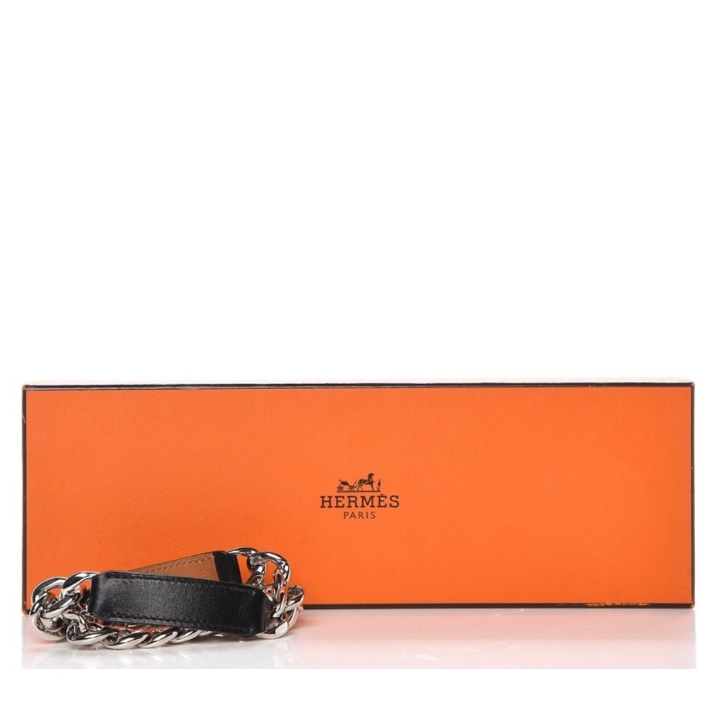 Hermès Palladium Mens Double Tour Chain Bracelet